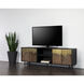 Auburn 72 inch Antique Brass / Black Media Console & Cabinet